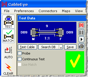 Cable Tester Screen with English Labels
