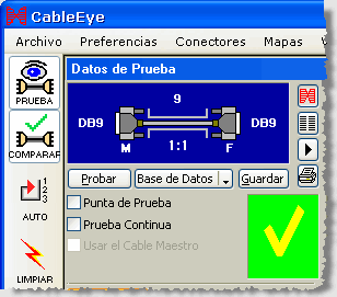 Cable Tester Screen with Spanish Labels